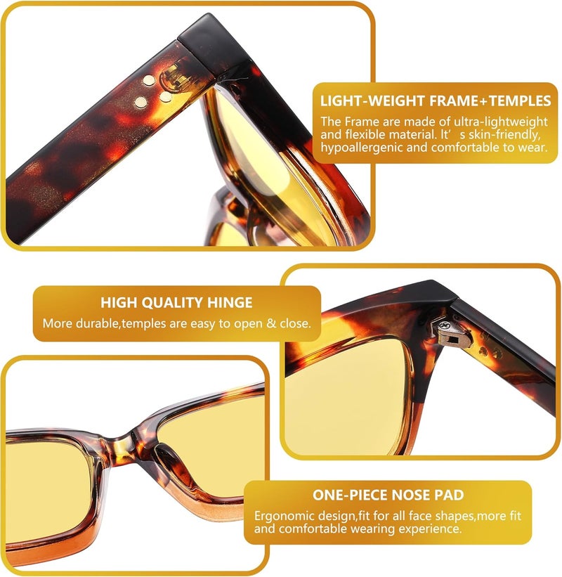 COASION Classic Non-prescription Clear Lens Eyeglasses for Women Thick Square Frame Eyewear - Image 4
